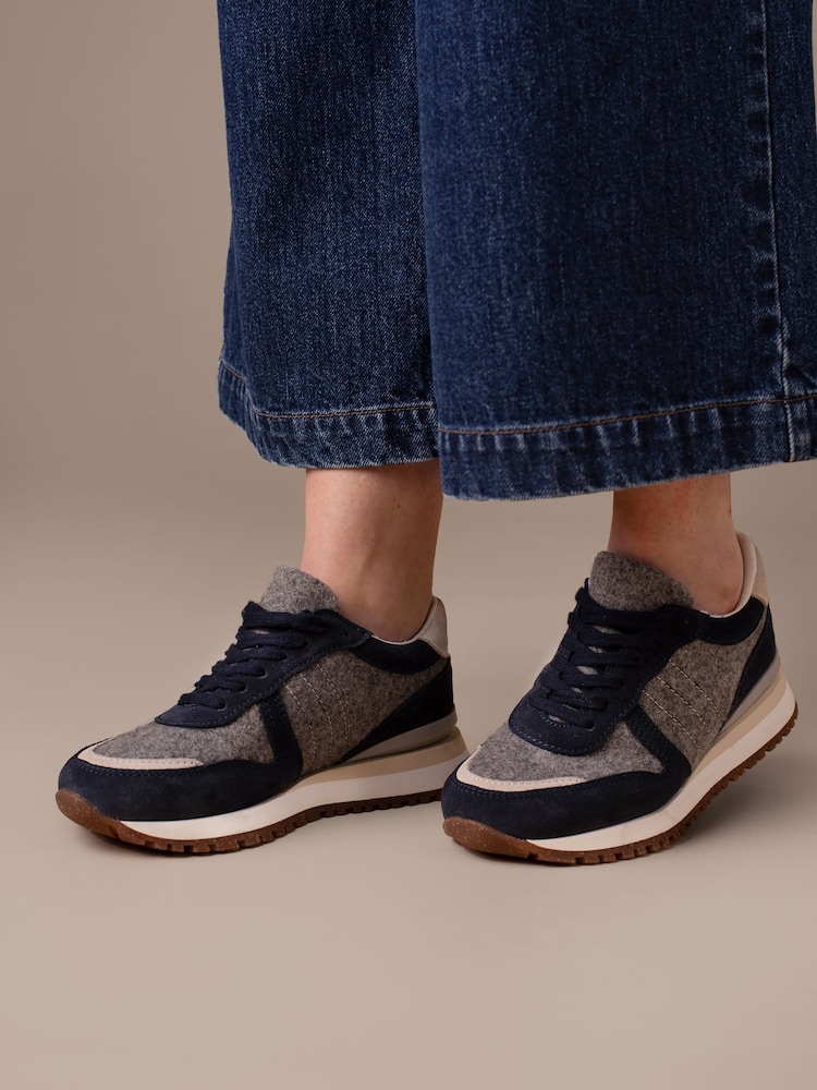 Celtic & Co. Blue Wool Panel Trainers - Image 1 of 8 Celtic & Co. Blue Wool Panel Trainers - Image 1 of 8