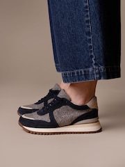Celtic & Co. Blue Wool Panel Trainers - Image 2 of 8