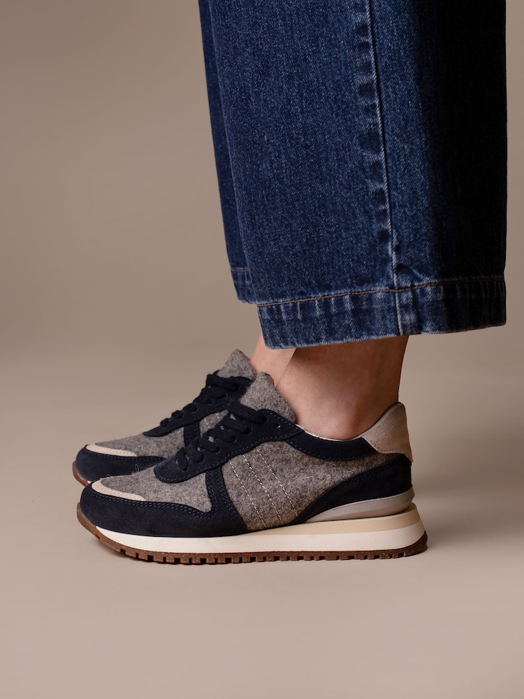 Celtic & Co. Blue Wool Panel Trainers - Image 2 of 8 Celtic & Co. Blue Wool Panel Trainers - Image 2 of 8