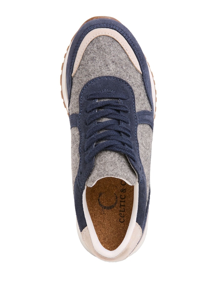 Celtic & Co. Blue Wool Panel Trainers - Image 8 of 8 Celtic & Co. Blue Wool Panel Trainers - Image 8 of 8