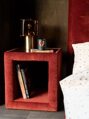 Rockett St George Luxe Needlecord Velvet Burnt Sienna Orange Starlet Side Table - Image 7 of 7