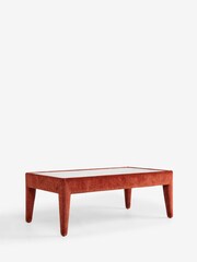 Rockett St George Luxe Needlecord Velvet Burnt Sienna Orange Starlet Coffee Table - Image 6 of 7