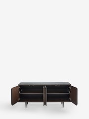 Ribbed Dark Oak Brunswick Ceramic Top Large Sideboard - Image 7 of 9
