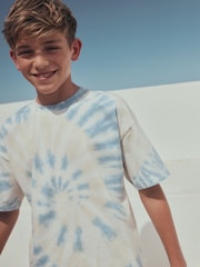 Blue/Yellow Tie-Dye Short Sleeve T-Shirt (3-16yrs) - Image 1 of 8