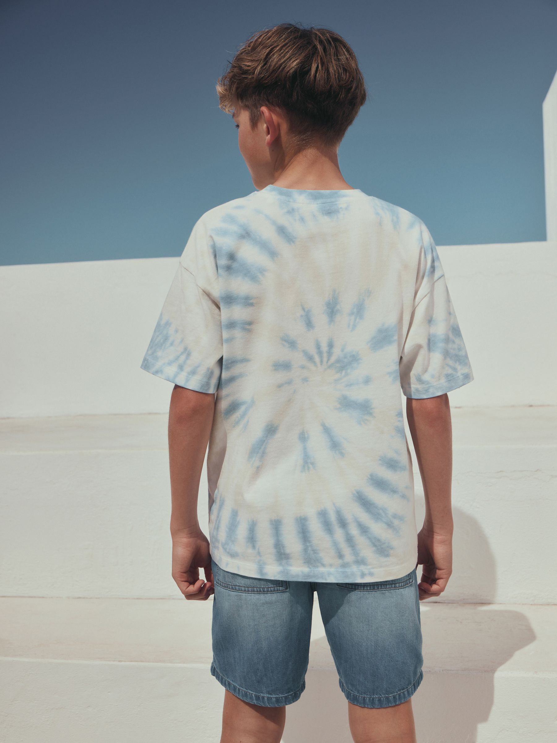 Buy Blue/Yellow Tie-Dye Short Sleeve T-Shirt (3-16yrs) from the Next UK ...