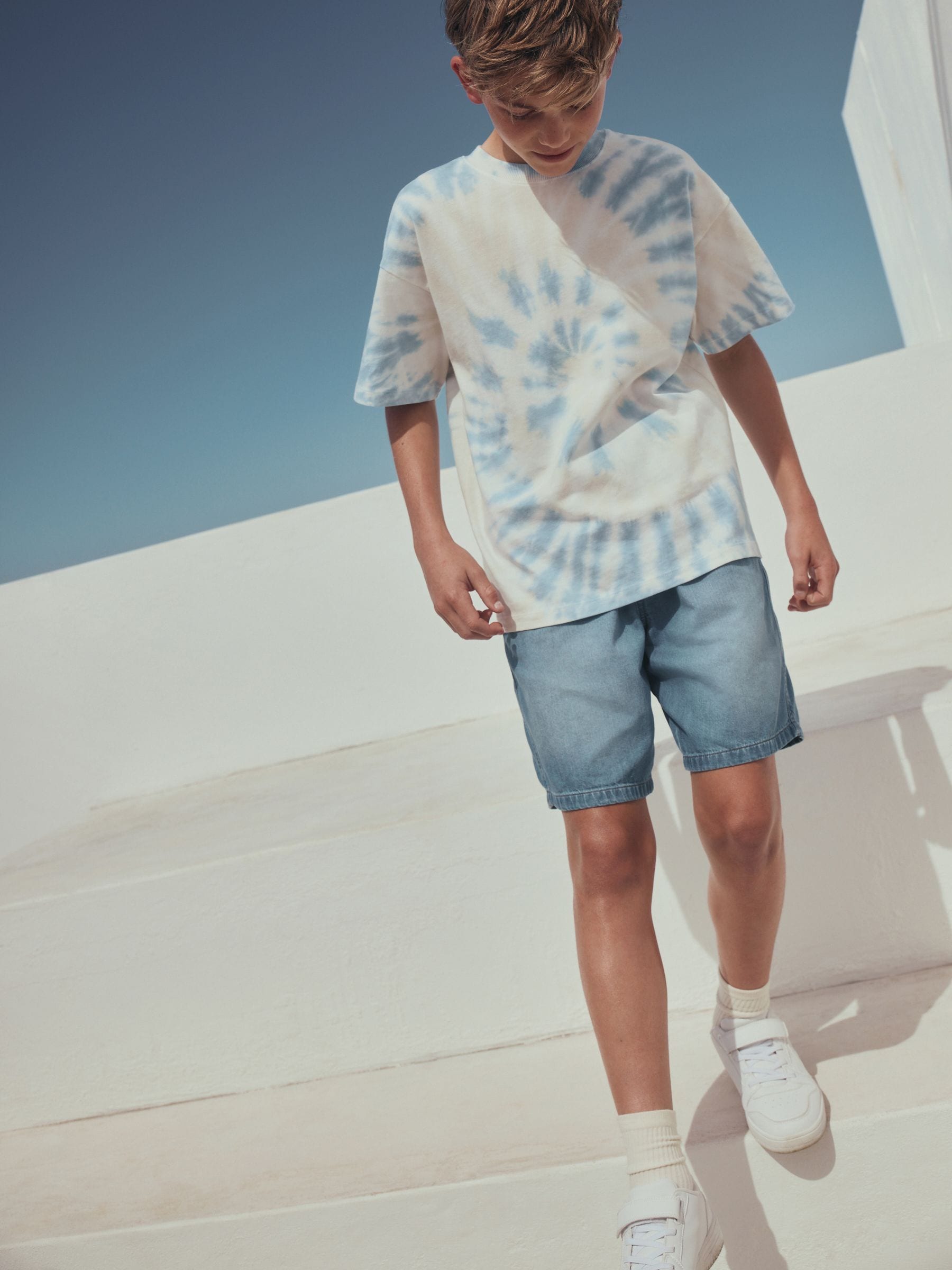 Buy Blue/Yellow Tie-Dye Short Sleeve T-Shirt (3-16yrs) from Next USA