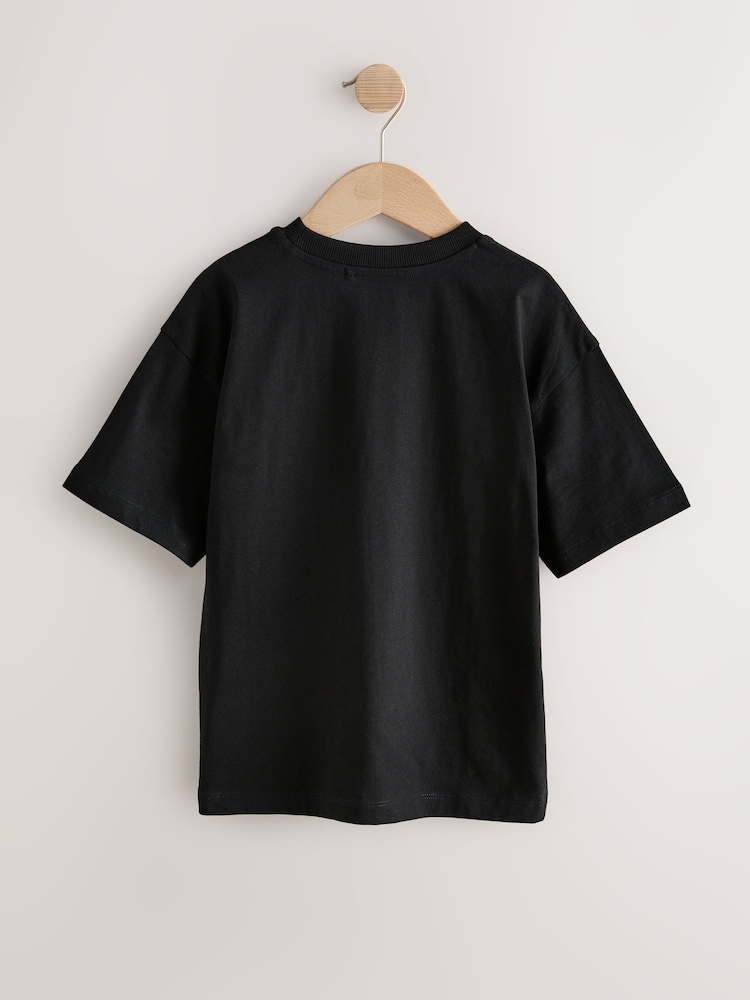 Black Football Short Sleeve Graphic T-Shirt (3-16yrs) - Image 2 of 4