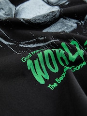 Black Football Short Sleeve Graphic T-Shirt (3-16yrs) - Image 3 of 4