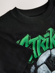 Black Football Short Sleeve Graphic T-Shirt (3-16yrs) - Image 4 of 4
