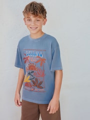 Blue Washed Short Sleeve Graphic T-Shirt (3-16yrs) - Image 2 of 3