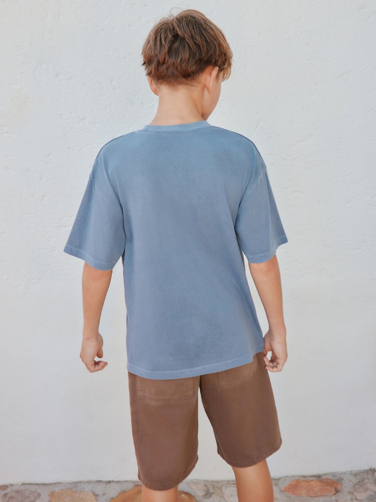 Blue Washed Short Sleeve Graphic T-Shirt (3-16yrs) - Image 3 of 3 Blue Washed Short Sleeve Graphic T-Shirt (3-16yrs) - Image 3 of 3