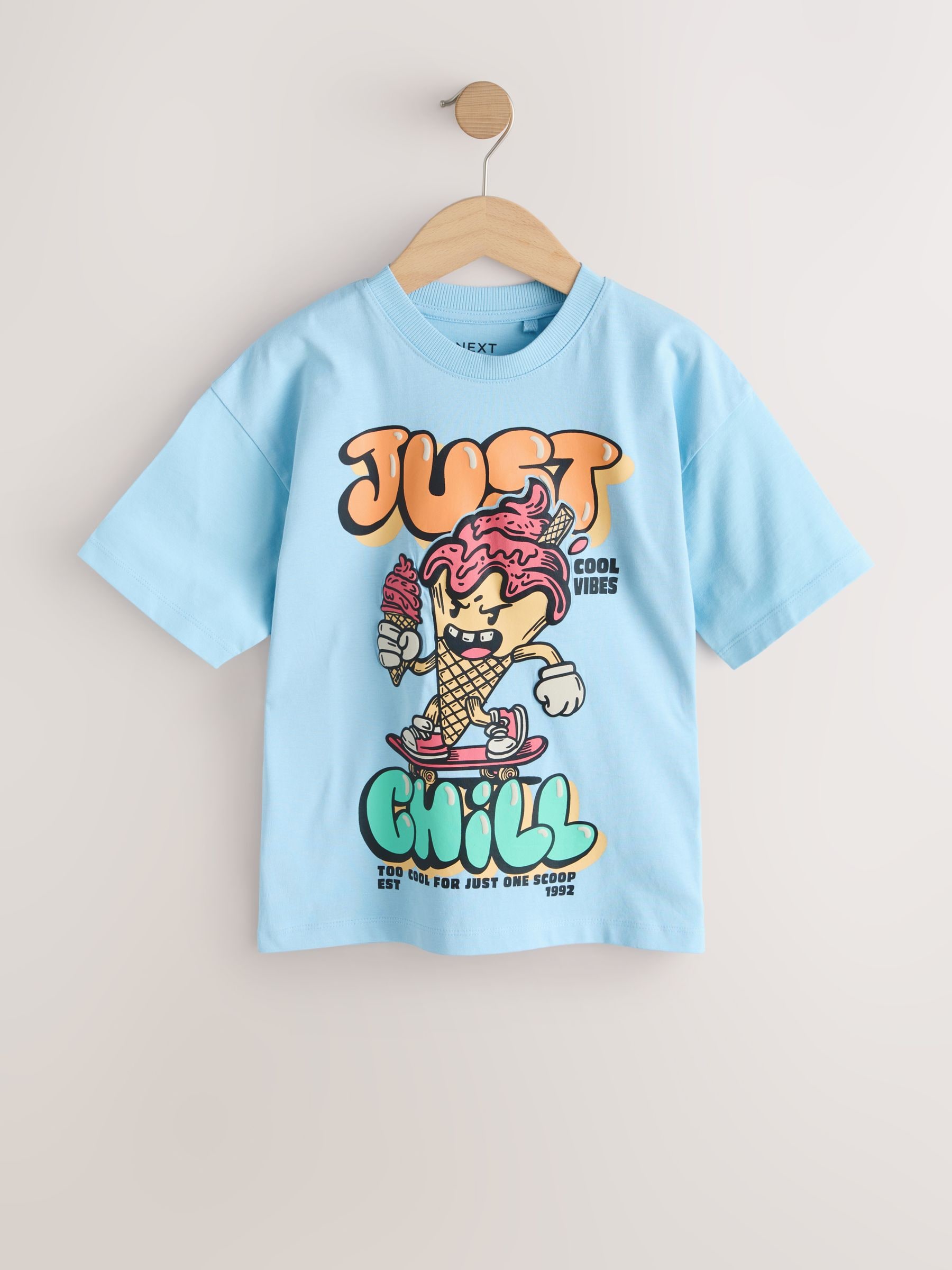 Buy Blue Ice Cream Short Sleeve Graphic T-Shirt (3-16yrs) from the