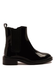 Off The Hook Black Kiki Patent Leather Ankle Chelsea Boots - Image 1 of 6