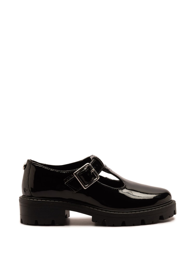 Off The Hook Black Clarice Chunky Heel Patent T-Bar Mary Jane School Shoes - Image 1 of 6 Off The Hook Black Clarice Chunky Heel Patent T-Bar Mary Jane School Shoes - Image 1 of 6