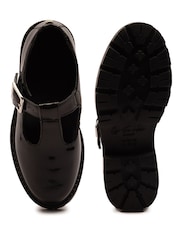Off The Hook Black Clarice Chunky Heel Patent T-Bar Mary Jane School Shoes - Image 6 of 6