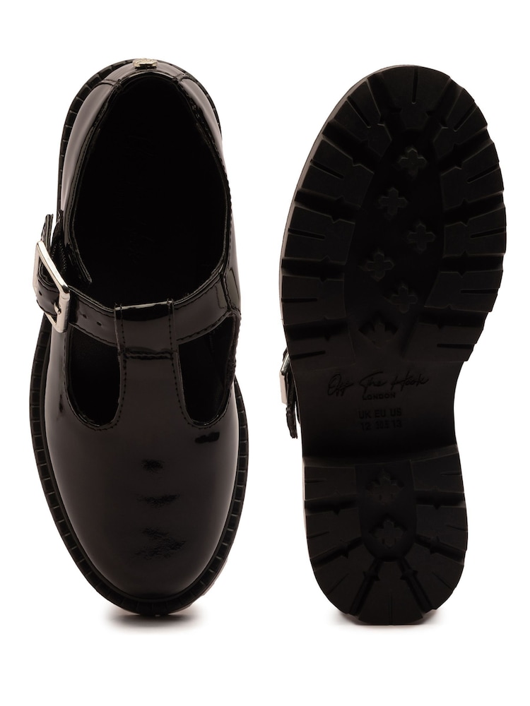 Off The Hook Black Clarice Chunky Heel Patent T-Bar Mary Jane School Shoes - Image 6 of 6 Off The Hook Black Clarice Chunky Heel Patent T-Bar Mary Jane School Shoes - Image 6 of 6