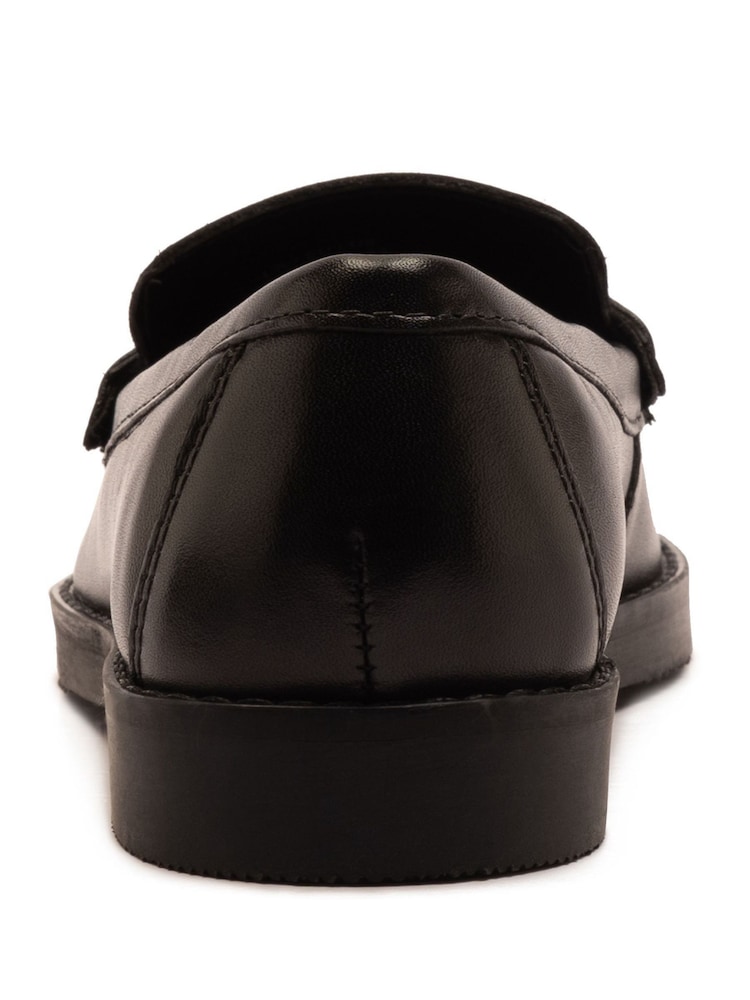 Off The Hook Black Hermoine Slip On Formal Leather School Shoes - Image 6 of 6