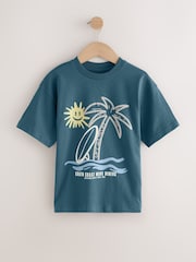 Yellow/Grey/Teal Relaxed Fit Graphic Print Short Sleeve T-Shirts 3 Pack (3-16yrs) - Image 5 of 8