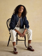 Joules Isabella Chocolate Brown 100% Cotton Jersey Breton Top - Image 6 of 7