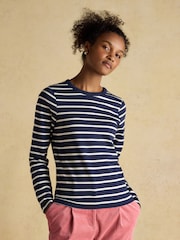 Joules Isabella Navy 100% Cotton Jersey Breton Top - Image 1 of 7