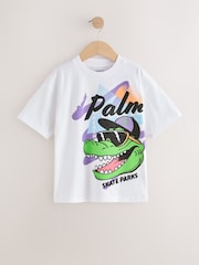 Purple/Green/White Relaxed Fit Graphic Print Short Sleeve T-Shirts 3 Pack (3-16yrs) - Image 4 of 7