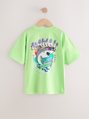 Purple/Green/White Relaxed Fit Graphic Print Short Sleeve T-Shirts 3 Pack (3-16yrs) - Image 5 of 7