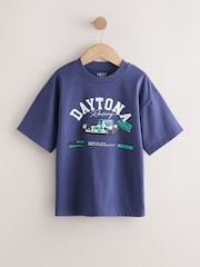 أزرق/رمادي/أخضر - حزمة من 3 قطع تيشرت بكُم قصير بتلبيس مريح مزيَّن بطبعة جرافيك (3-16سنوات) - صورة 4 من 7