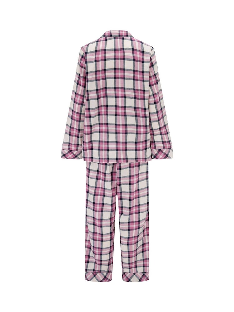 Pour Moi Pink Cosy Check Brushed Cotton Pyjamas Gift Set - Image 4 of 4