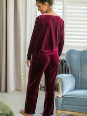 Pour Moi Red Velour Lounge Pyjamas Set - Image 3 of 4