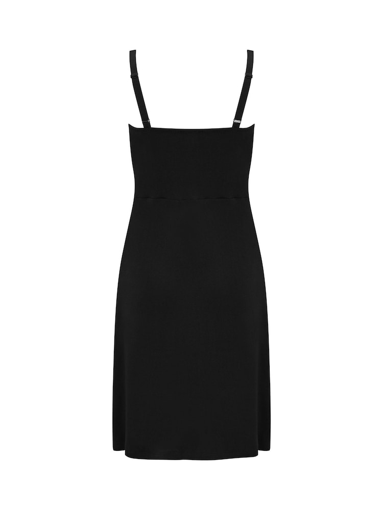 Pour Moi Black Sofa Loves Lace Knee Length Soft Jersey Chemise - Image 4 of 4