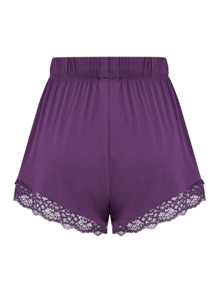 Pour Moi Purple Short Pyjamas Sofa Loves Lace Soft Jersey Pyjama Bottoms - Image 4 of 4 Pour Moi Purple Short Pyjamas Sofa Loves Lace Soft Jersey Pyjama Bottoms - Image 4 of 4