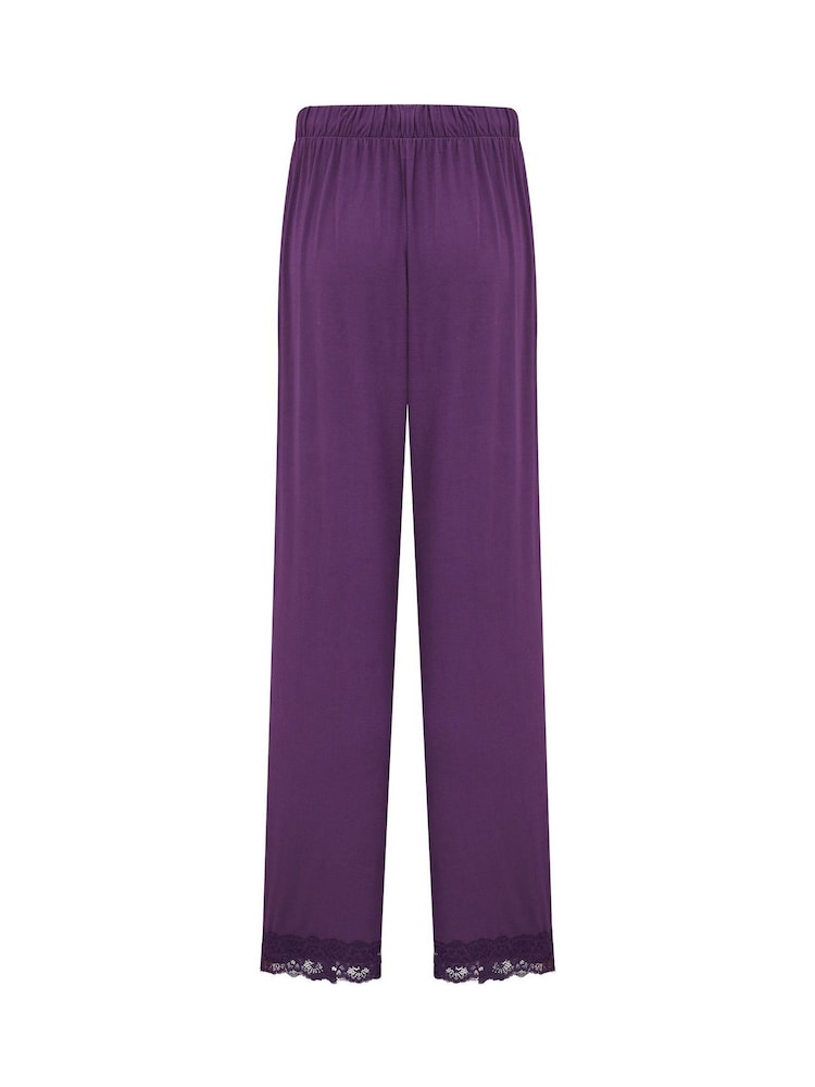 Pour Moi Purple Trouser Sofa Loves Lace Soft Jersey Pyjama Bottoms - Image 4 of 4 Pour Moi Purple Trouser Sofa Loves Lace Soft Jersey Pyjama Bottoms - Image 4 of 4