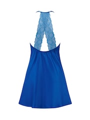 Pour Moi Blue Dusk Satin Lace Chemise - Image 4 of 4