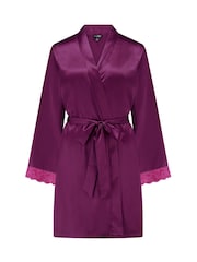 Pour Moi Purple Dusk Short Dressing Gown - Image 3 of 4