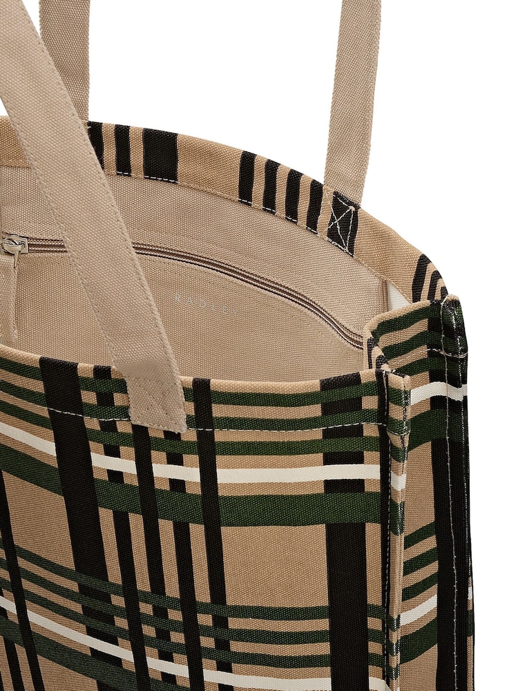 Radley Medium Check Open Top Brown Tote - Image 2 of 3 Radley Medium Check Open Top Brown Tote - Image 2 of 3