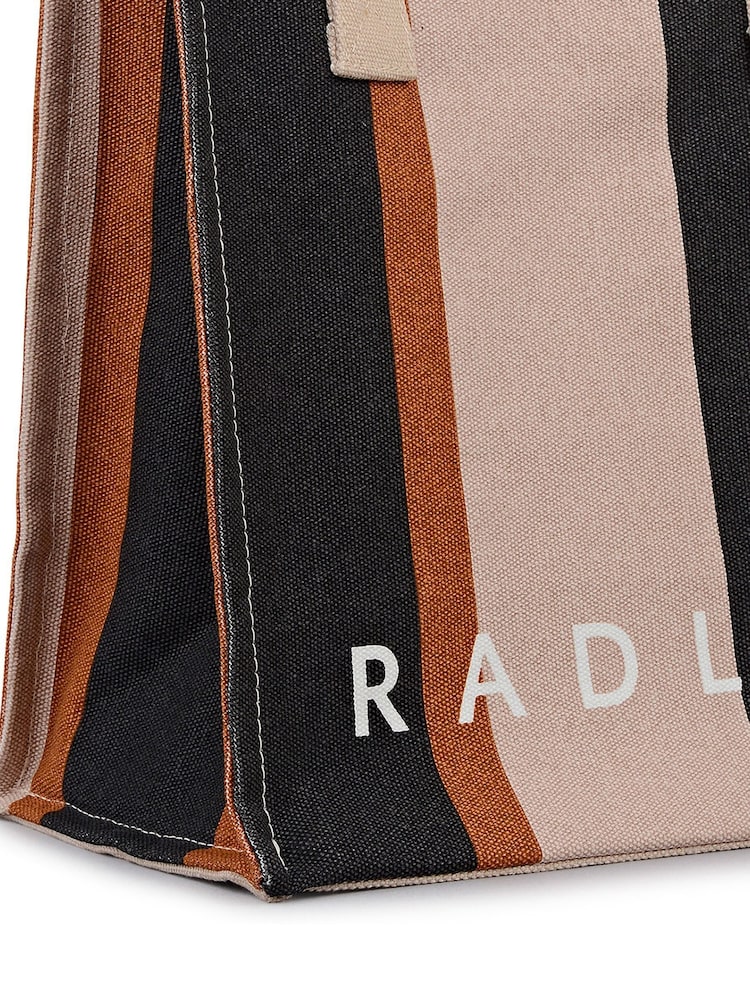 Radley Small Stripe Open Top Grab White Bag - Image 4 of 4 Radley Small Stripe Open Top Grab White Bag - Image 4 of 4