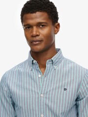 Superdry Blue Classic Oxford Long Sleeve Shirt - Image 2 of 7