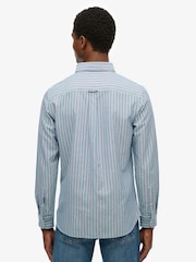Superdry Blue Classic Oxford Long Sleeve Shirt - Image 4 of 7