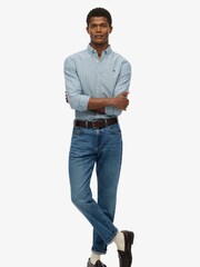 Superdry Blue Classic Oxford Long Sleeve Shirt - Image 5 of 7