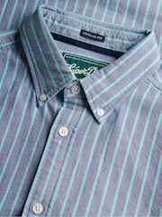 أزرق أخضر خطوط - قميص أكسفورد تشكيلة Essentials من Superdry - Image 8 of 8