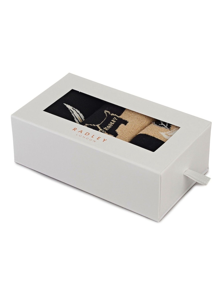 Radley Gold Winter Floral Socks Set - Image 2 of 2 Radley Gold Winter Floral Socks Set - Image 2 of 2