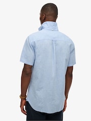 Superdry Blue City Cotton Linen Short Sleeve Shirt - Image 2 of 4