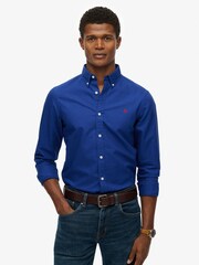 Superdry Blue Classic Oxford Long Sleeve Shirt - Image 1 of 5