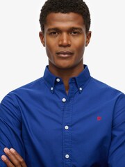 Superdry Blue Classic Oxford Long Sleeve Shirt - Image 2 of 5