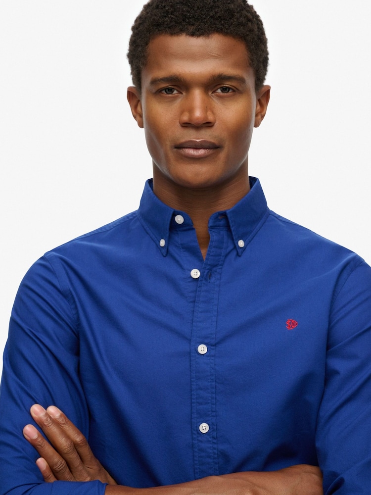Azul marinho - Camisa de manga comprida Superdry Classic Oxford - Imagem 4 de 4