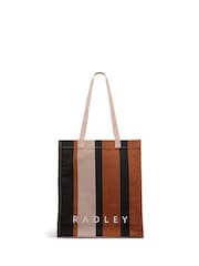 Radley Medium Stripe Open Top White Tote - Image 1 of 4