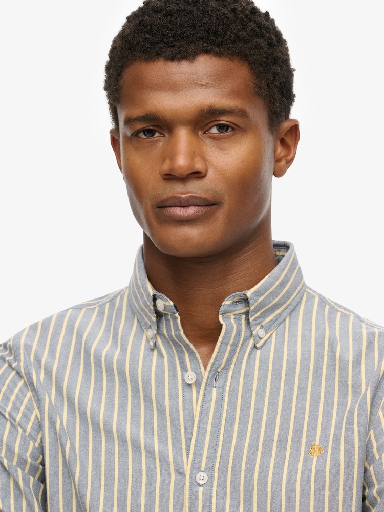 Superdry Blue Classic Oxford Long Sleeve Shirt - Image 2 of 7