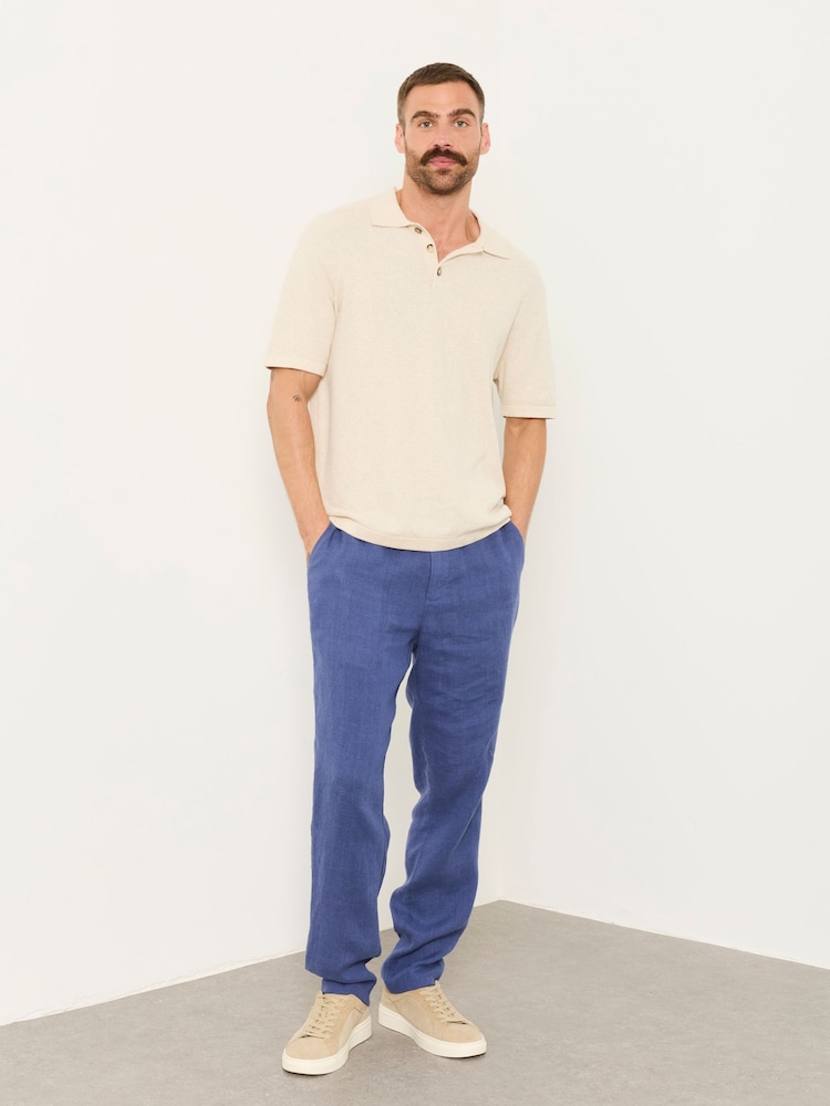 FatFace Bosbury French Navy Linen Trousers - Image 1 of 5