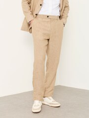 FatFace Bosbury Natural Linen Trousers - Image 1 of 7