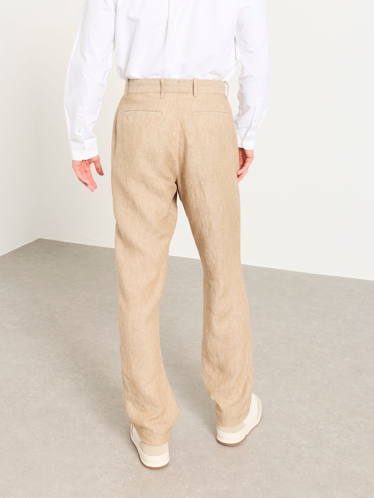 FatFace Bosbury Natural Linen Trousers - Image 2 of 7